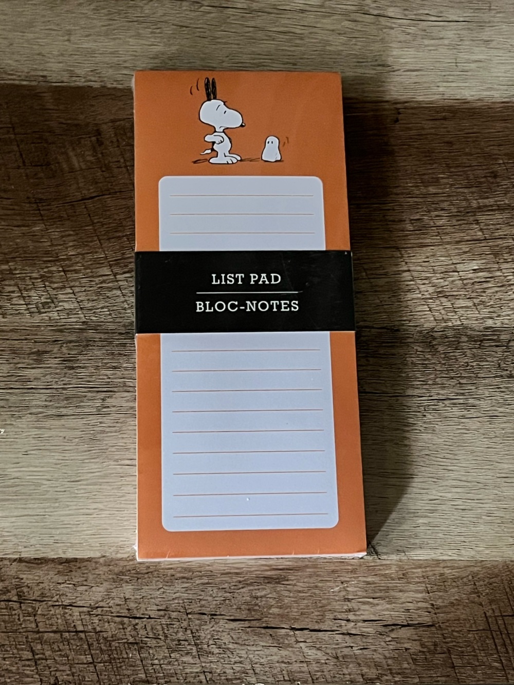 Peanuts Orange Snoopy List Pad - Lined Notes